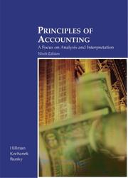 Cover of: Principles of accounting by A. Douglas Hillman, Richard F. Kochanek, Noah P. Barsky, Douglas Hillman, A. Douglas Hillman