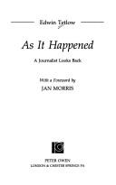 Cover of: As It Happened: A Journalist Looks Back