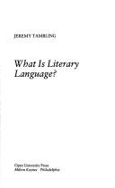 Cover of: What is literary language?