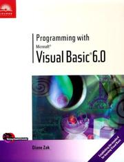Cover of: Programming with Microsoft Visual Basic 6.0 | Diane Zak