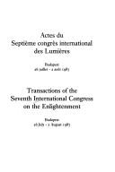 Cover of: Studies on Voltaire and the Eighteenth Century: Transactions of the Seventh International Congress on the Enlightenment (Studies on Voltaire and the Eighteenth Century)