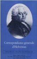 Cover of: Correspondance Generale D'Helvetius 3: 1761-1774