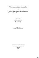 Cover of: Complete Correspondence by Jean-Jacques Rousseau, R.A. Leigh