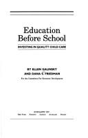 Cover of: Education Before School by Ellen Galinsky