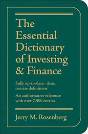 The essential dictionary of investing & finance by Jerry Martin Rosenberg