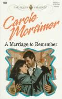 Cover of: Marriage To Remember (Top Author) by Mortimer