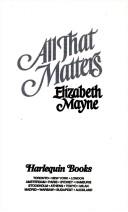 Cover of: All That Matters (March Madness) by Mayne