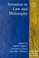 Cover of: Intention in Law and Philosophy (Applied Legal Philosophy)
