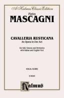 Cover of: Cavalleria Rusticana by Johannes Brahms