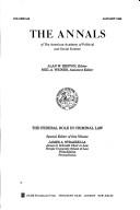 Cover of: The Federal Role in Criminal Law (Annals of the American Academy of Political and Social Science)