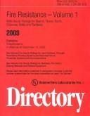 Cover of: Fire Resistance Directory 2003 (Fire Resistance Directory) by Underwriters Laboratories