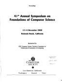 Cover of: 41st Symposium on Foundations of Computer Science: 12-14 November 2000, Redondo Beach, California  by IEEE Computer Society