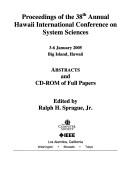 Cover of: Proceedings of the 38th Annual Hawaii International Conference on System Sciences by Hawaii International Conference on System Sciences