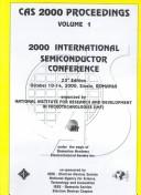 Cover of: Semiconductor Conference CAS 2000 International by IEEE Electron Devices Society, Institute of Electrical and Electronics Engineers, Th&&&&