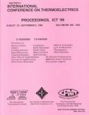 Eighteenth International Conference on Thermoelectrics by International Conference on Thermoelectrics (18th 1999 Baltimore, Md.), M.D.) International Conference on Thermoelectrics (18th : 1999 : Baltimore, Institute of Electrical and Electronics Engineers