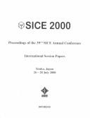 Cover of: SICE 2000: proceedings of the 39th SICE Annual Conference : International Session papers : Iizuka, Japan, 26-28 July 2000.
