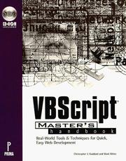 Cover of: VBScript by Christopher J. Goddard