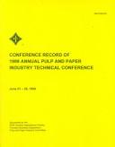 Cover of: Pulp and Paper Industry Technical Conference, 1999 (Ieee International Symposium on Information Theory//Proceedings)