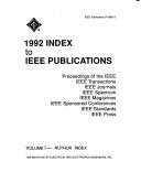 Cover of 1992 Index to IEEE Publications by 