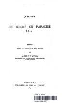 Criticisms on Paradise lost by Joseph Addison
