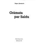 Cover of: Gramata par Saldu by Edgars Dunsdorfs