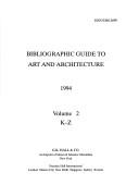 Cover of: Bibliographic Guide to Art and Architecture 1994 Vol. 2