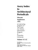 Cover of: Avery Index to Architectural Periodicals: 15th Supplement, 1994 (Avery Index to Architectural Periodicals)