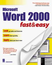 Cover of: Word 2000 fast & easy by Diane Koers