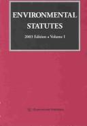 Front cover of Environmental Statutes 2003 by Unknown