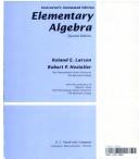 Cover of: Elementary Algebra by Roland E. Larson, David E. Heyd, Robert P. Hostetler