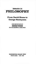 Cover of: Essays in philosophy: from David Hume to George Santayana