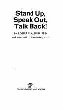 Cover of: Stand Up Speak Out Talk Back! by Robert E. Alberti, Michael L. Emmons