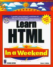 Cover of: Learn HTML in a weekend by Steven E. Callihan