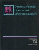 Cover of: Directory of Special Libraries and Information Centers (Directory of Special Libraries and Information Centers Vol 1) by Alan Hedblad