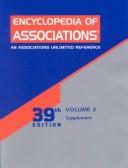 Cover of: Encyclopedia of Associations: Supplement (Encyclopedia of Associations, Vol 3: New Associations and Projects) by Kimberly N. Hunt