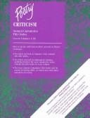 Cover of: Poetry Criticism 2006: Annual Cumulative Title Index (Poetry Criticism)