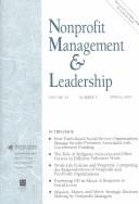Cover of: Nonprofit Management & Leadership, No. 3, Spring 2004