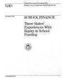 Front cover of School Finance by Unknown