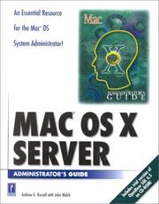 Cover of: Mac OS X Server Administrator's Guide W/CD
