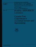 Cover of: Postal Reform in Canada: Canada Post Corporation's Universal Service & Ratemaking