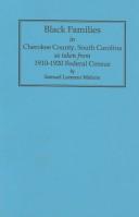 Cover of: Black Families in Cherokee Country, South Carolina As Taken from 1910-1920 Federal Census