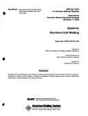 Cover of: Guide for Aluminum Hull Welding - Ansi/Aws D3.7 (2004) by American Welding Society