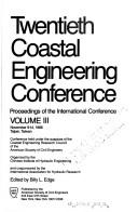 Cover of: Twentieth Coastal Engineering Conference: Proceedings of the International Conference November 9-14, 1986 Taipei, Taiwan (Coastal Engineering Conference//Proceedings ... of the Coastal Engineering Conference)