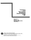 Cover of: Transactions of the North American Manufacturing Research Institution of Sme 1991 by Richard E. Devor