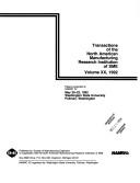 Cover of: Transactions of the North American Manufacturing Research Institution of Sme, 1992: Papers Presented at Namrc Xx, May 20-22, 1992, Washington State (North ... Conference//Papers Presented at N a M R C)