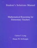 Cover of: Mathematical Reasoning for Elementary Teachers: Student's Solutions Manual