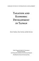 Cover of: Taxation and economic development in Taiwan