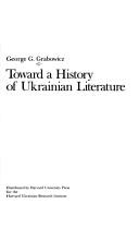 Cover of: Toward a History of Ukrainian Literature