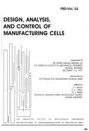 Cover of: Design Analysis and Control Manufacturing Cells/800688