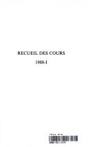 Cover of: Recueil des Cours, 1988-I